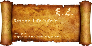 Retter Lázár névjegykártya